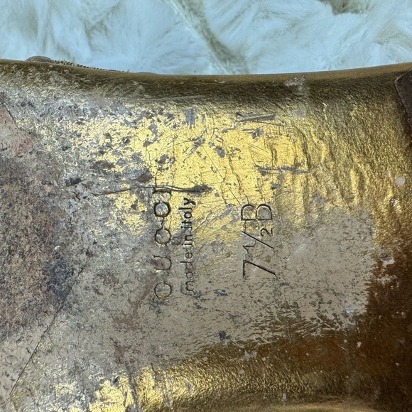 Gucci Gold and Brown Sandals with Metallic Straps - Picture 10 of 11